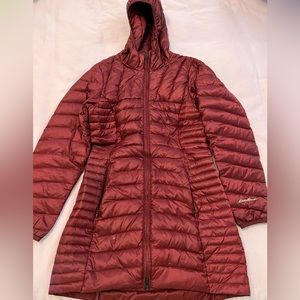 EDDIE BAUER maroon winter puffer coat
